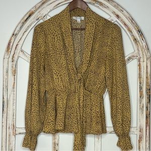 She + Sky Animal Print Blouse- Size Large